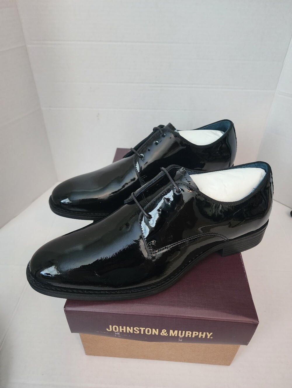 Johnston And Murphy Lewis Black Patent Leather Formal Dress Shoe Size 9 M
